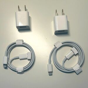 Apple iPhone Charging Cables 3FT Lightning USB with wall adapters